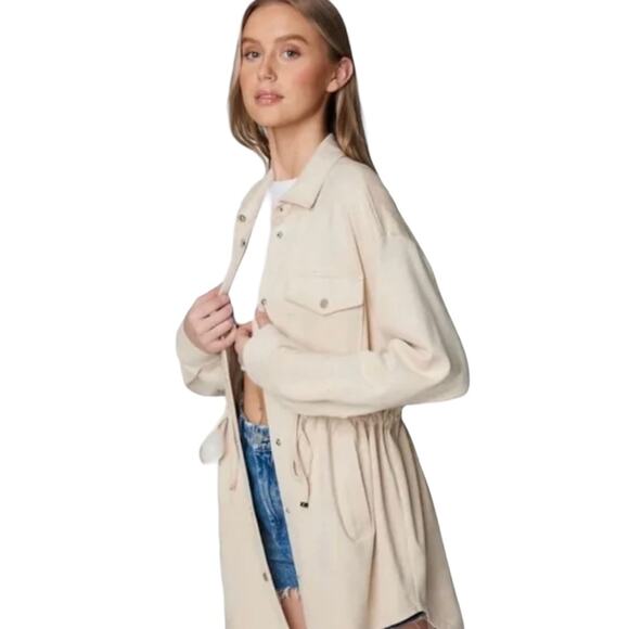 Blank NYC Jackets & Blazers - NWT! Blank NYC Drawstring Waist Utility Lightweight Shacket - Size Small